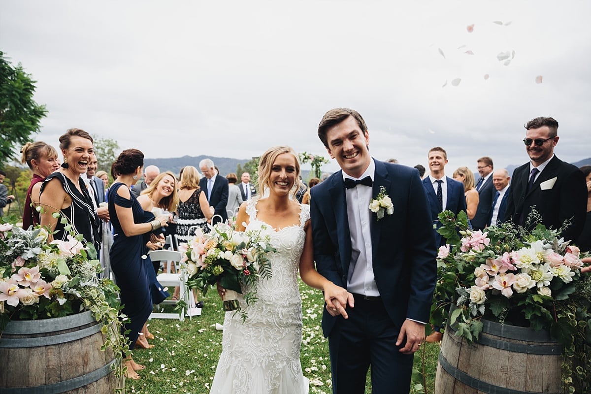 Ceremony Exit at beautiful Adams Peak Wedding in the Hunter Valley